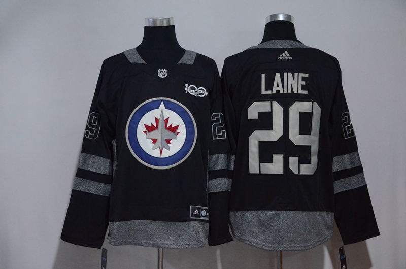 Men Winnipeg Jets 29 Patrik Laine Black Hockey Stitched Adidas NHL Jerseys